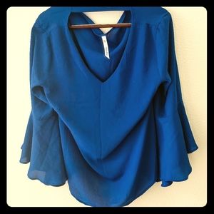 Blue flowy blouse